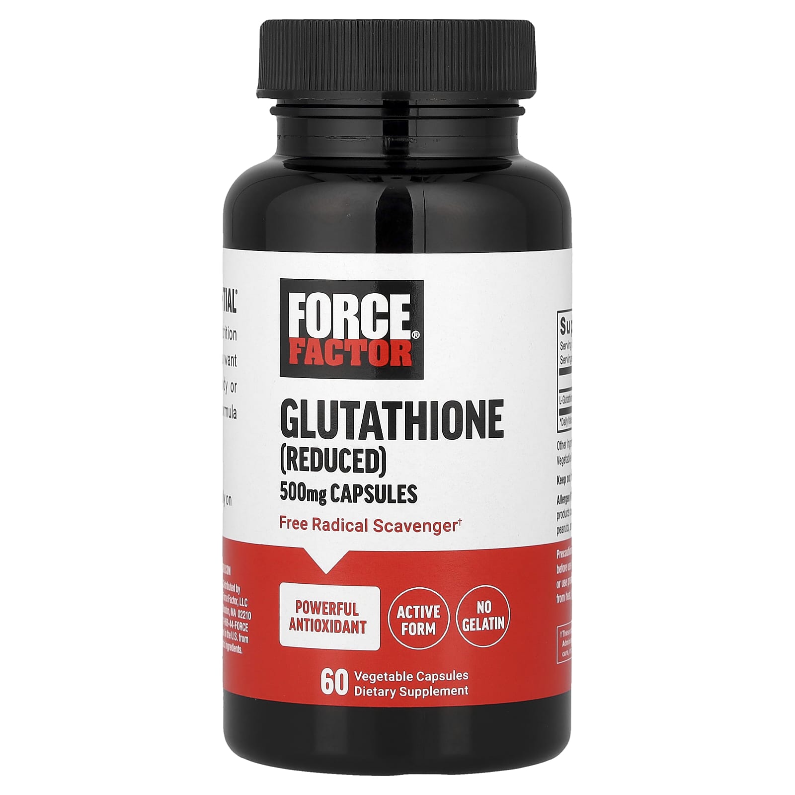 گلوتاتیون فورس فکتوGlutathione (Reduced), 500 mg , 60 Vegetable Capsules