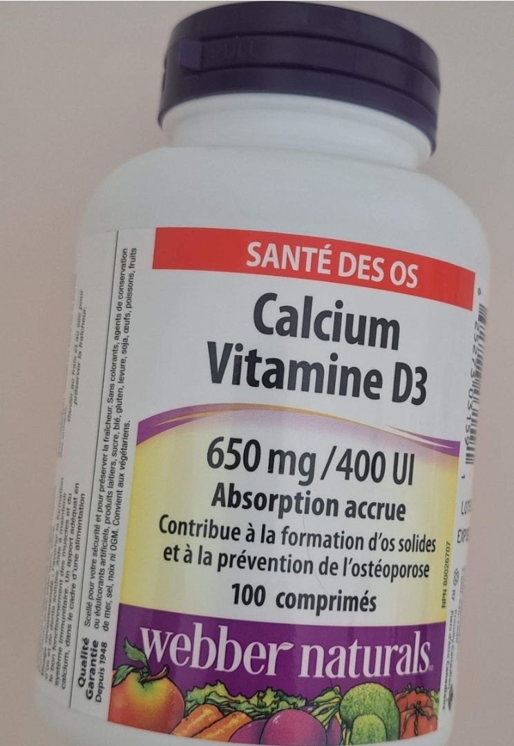 کلسیم دی ۳ وبر نچرال 100 عددی | Webber Naturals Calcium Vitamin D3 100 Tablets