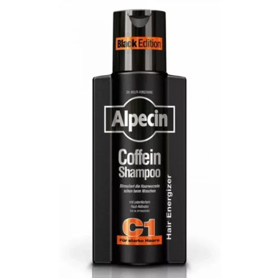 شامپو کافئین دار ضدریزش بلک ادیشن مشکی آلپسین سی وان اصل Alpecin Coffein-Shampoo C1 Black Edition 250ml