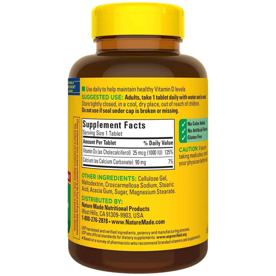 ویتامین دی نیچرمید۳۵۰عددی Nature Made Vitamin D3 1000IU (25mcg)