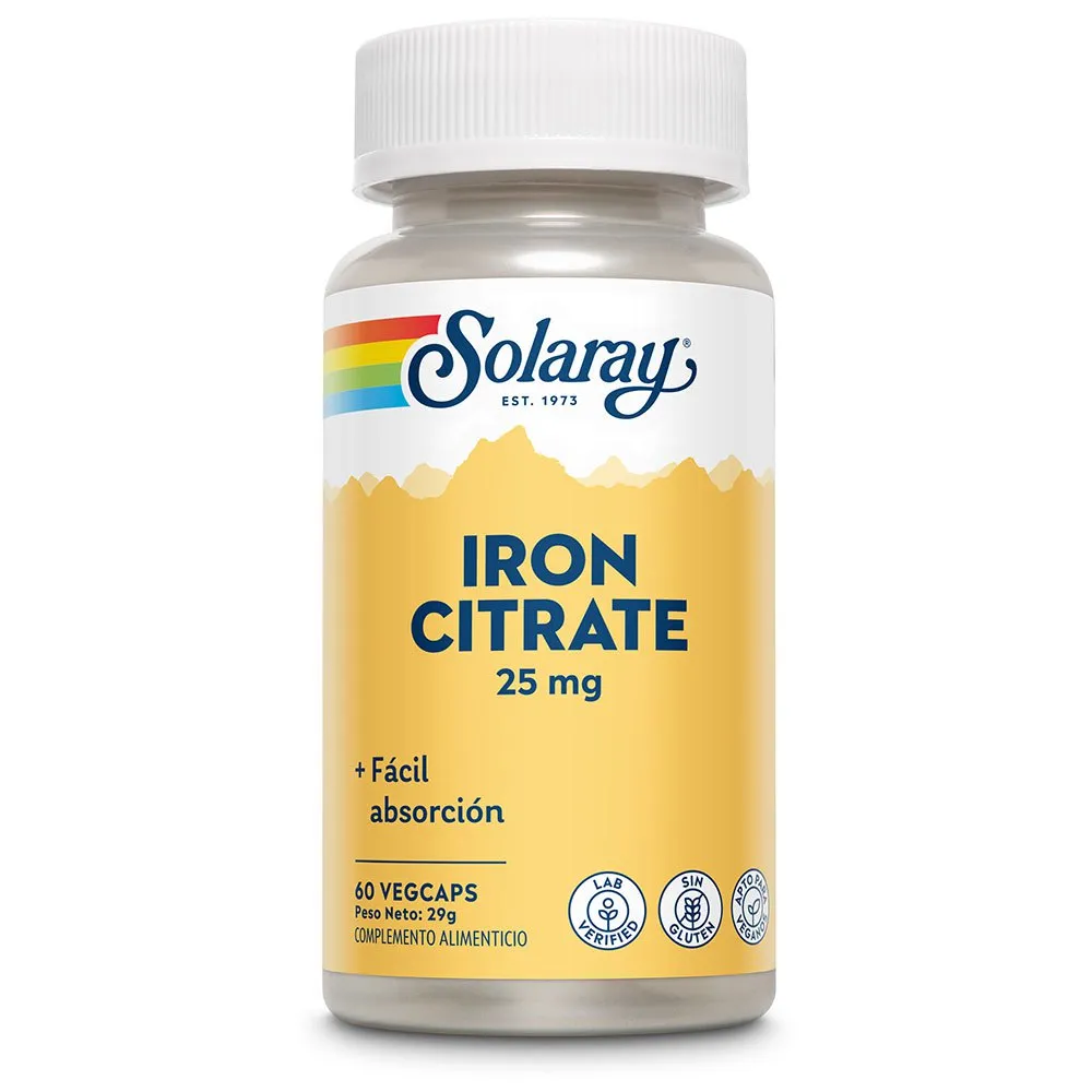 کپسول‌های گیاهی Solaray® Iron Citrate 25 میلی‌گرم، 60 عددی