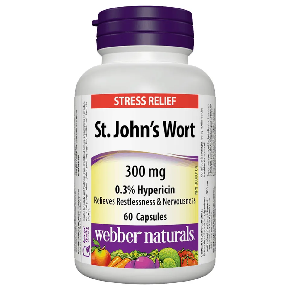 کپسول علف چای سنت جانز وورت ۳۰۰ میلی‌گرم : Webber Naturals St. John’s Wort 300 mg Hypericum perforatum