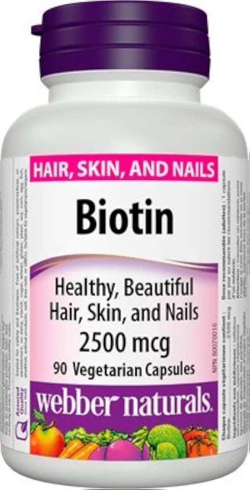 بیوتین وبرنچرالز ۲۵۰۰میکرو گرم ۹۰ عددی Webber Naturals Biotin 2500 mcg – 90 Tablets