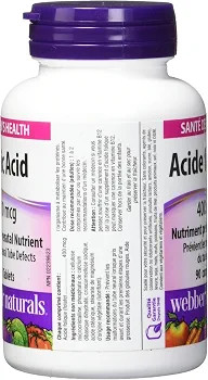فولیک اسید وبر نچرالز ۴۰۰ میکروگرم – ۹۰ عددWebber Naturals Folic Acid 400 mcg – 90 Tablets