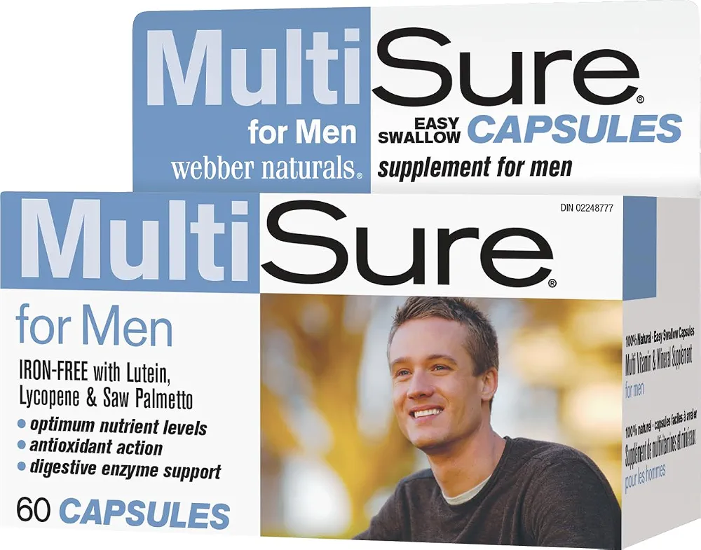 مولتی ویتامین مردانه وِبر نچرالز مولتی‌شور ۶۰ عددی | Webber Naturals MultiSure Men’s Multivitamin