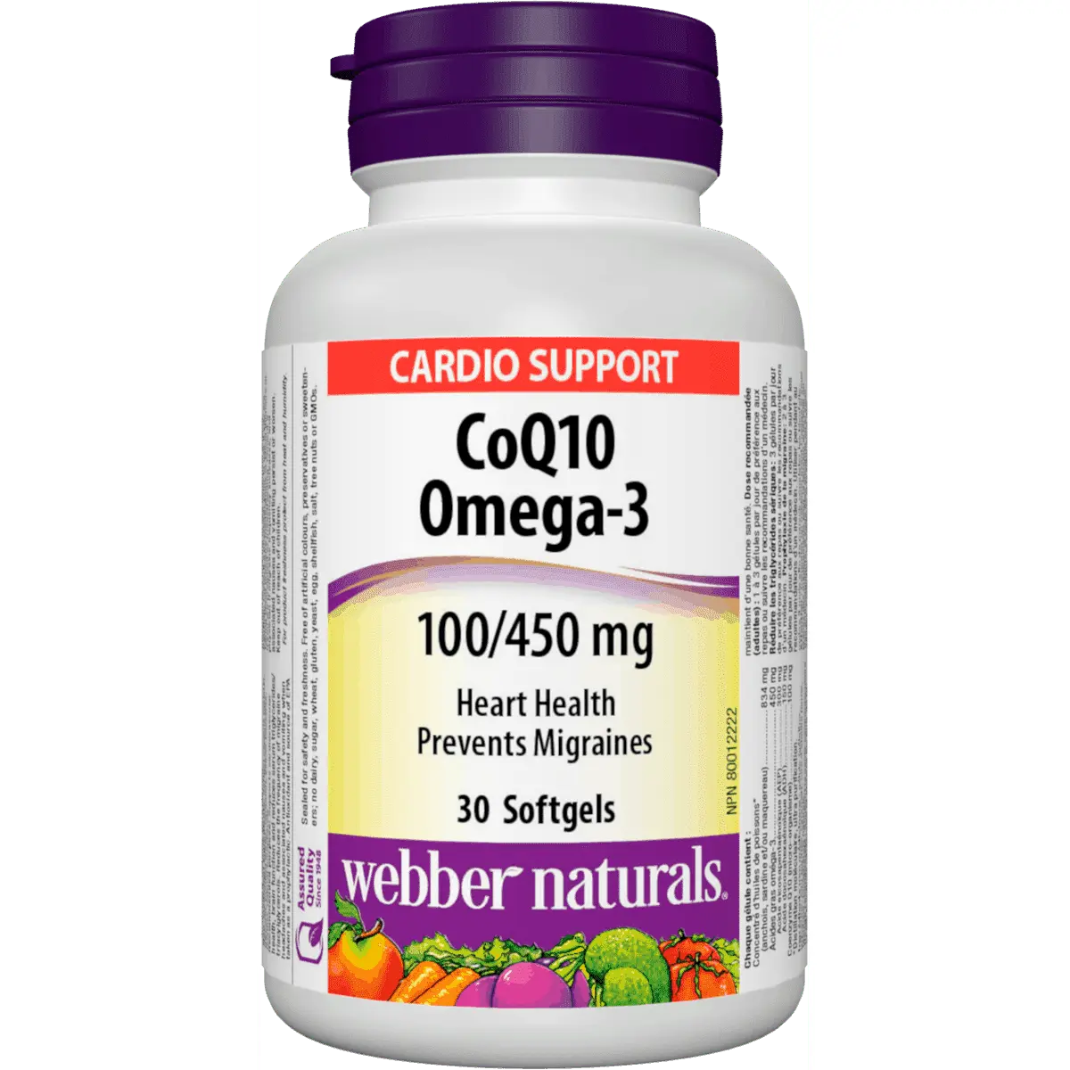 امگا ۳ با کوآنزیم Q10 تریپل استرنگث ۹۰۰ میلیگرم وبر نچرالز – ۳۰ عددیWebber Naturals Omega-3 with CoQ10 Triple Strength 900 mg EPA/DHA