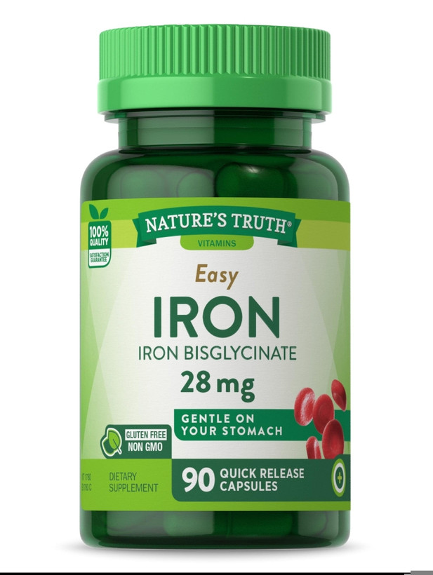 آهن ۲۸ میلیگرم نیچرتریث ۹۰ عددی | Natural Truth Iron 28 mg
