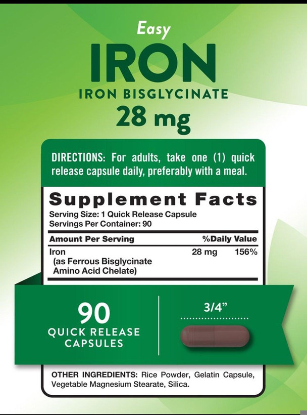 آهن ۲۸ میلیگرم نیچرتریث ۹۰ عددی | Natural Truth Iron 28 mg