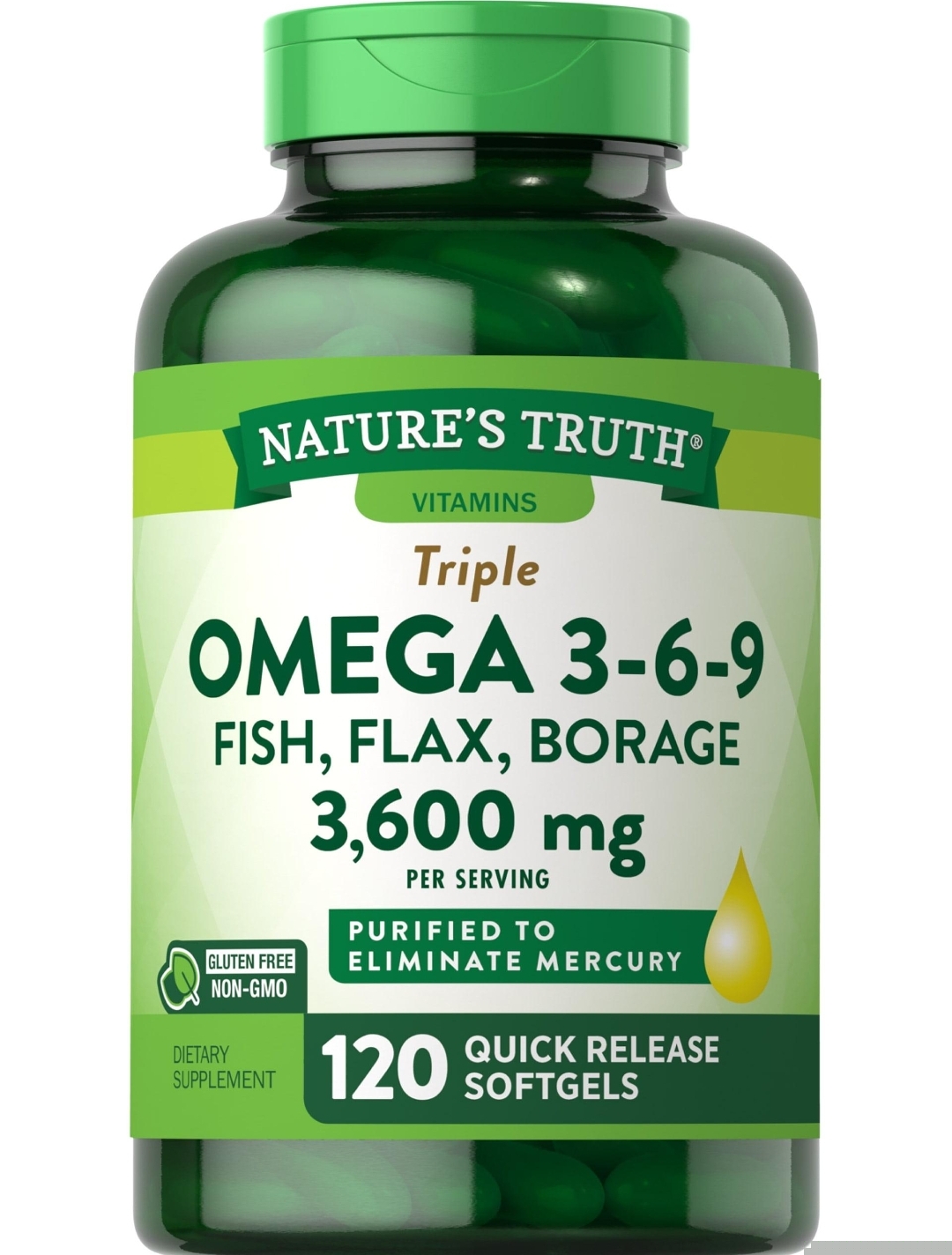 امگا ۳-۶-۹ نیچر تروث ۳۶۰۰ میلی‌گرم – ۱۲۰ سافت‌ژل Nature’s Truth Triple Omega 3-6-9 3600 mg
