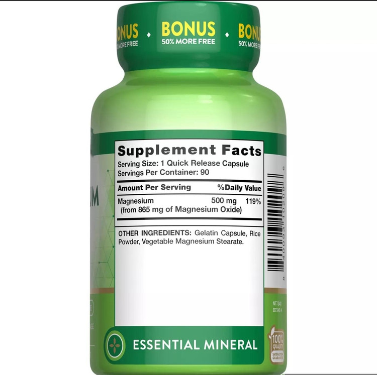 منیزیم اکساید ۵۰۰ میلیگرم نیچر تروث ۹۰ عددی Nature’s Truth Magnesium Oxide 500 mg – 90 Capsules