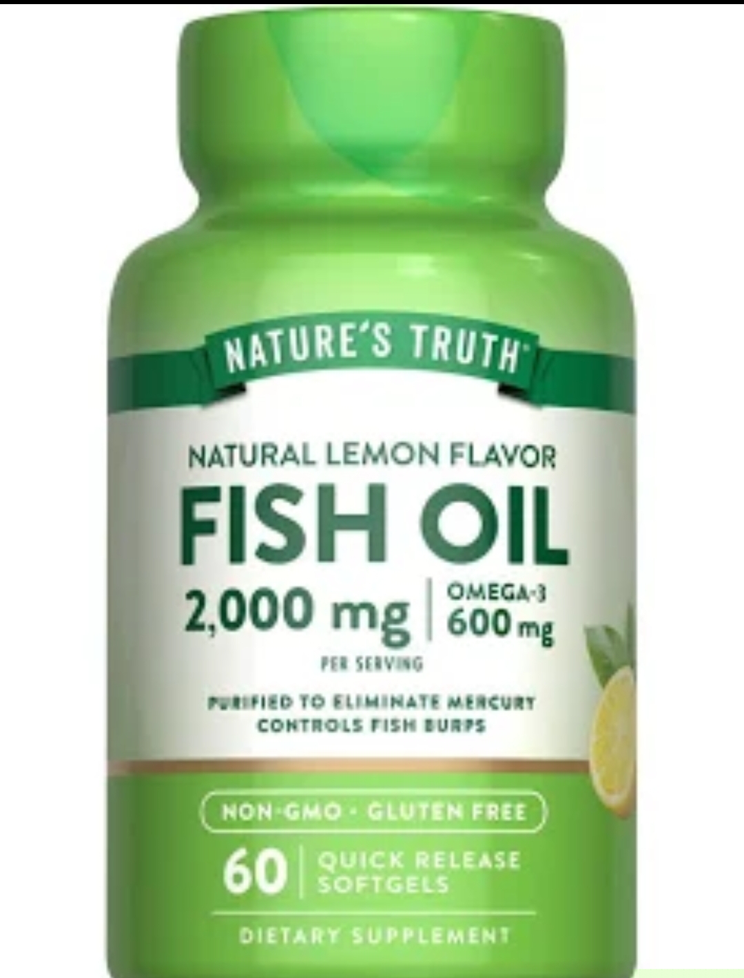 Nature's Truth Fish Oil Omega 3 2000 mg – 60 Softgelsفیش اویل امگا ۳، ۲۰۰۰ میلی‌گرم Nature’s Truth – ۶۰ عددی