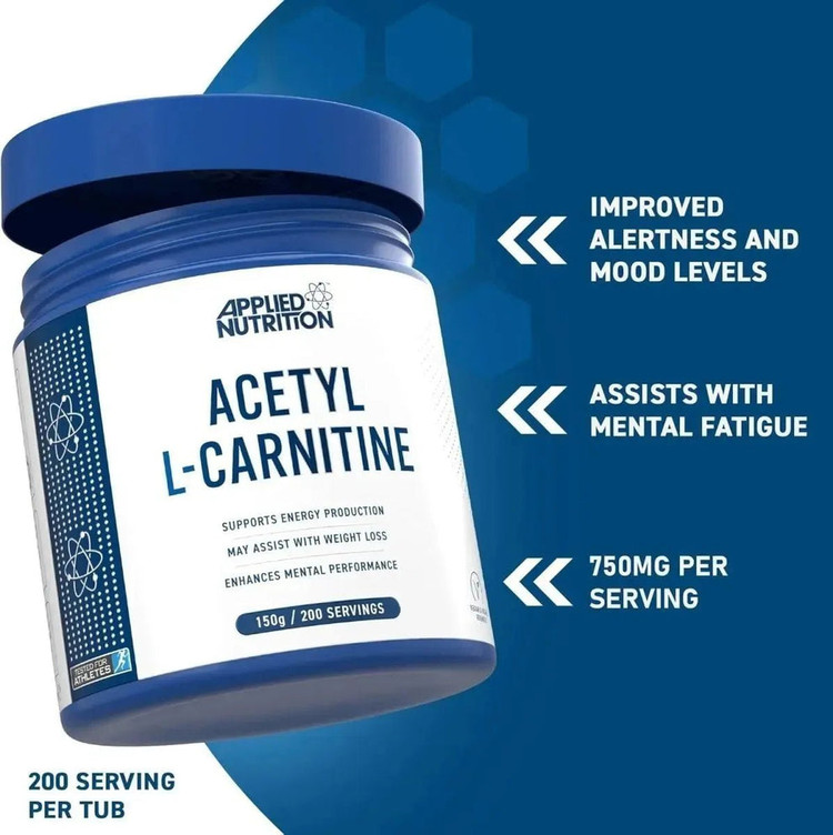 استیل الکارنیتین Applied Nutrition – ۱۵۰ گرمApplied Nutrition Acetyl L-Carnitine