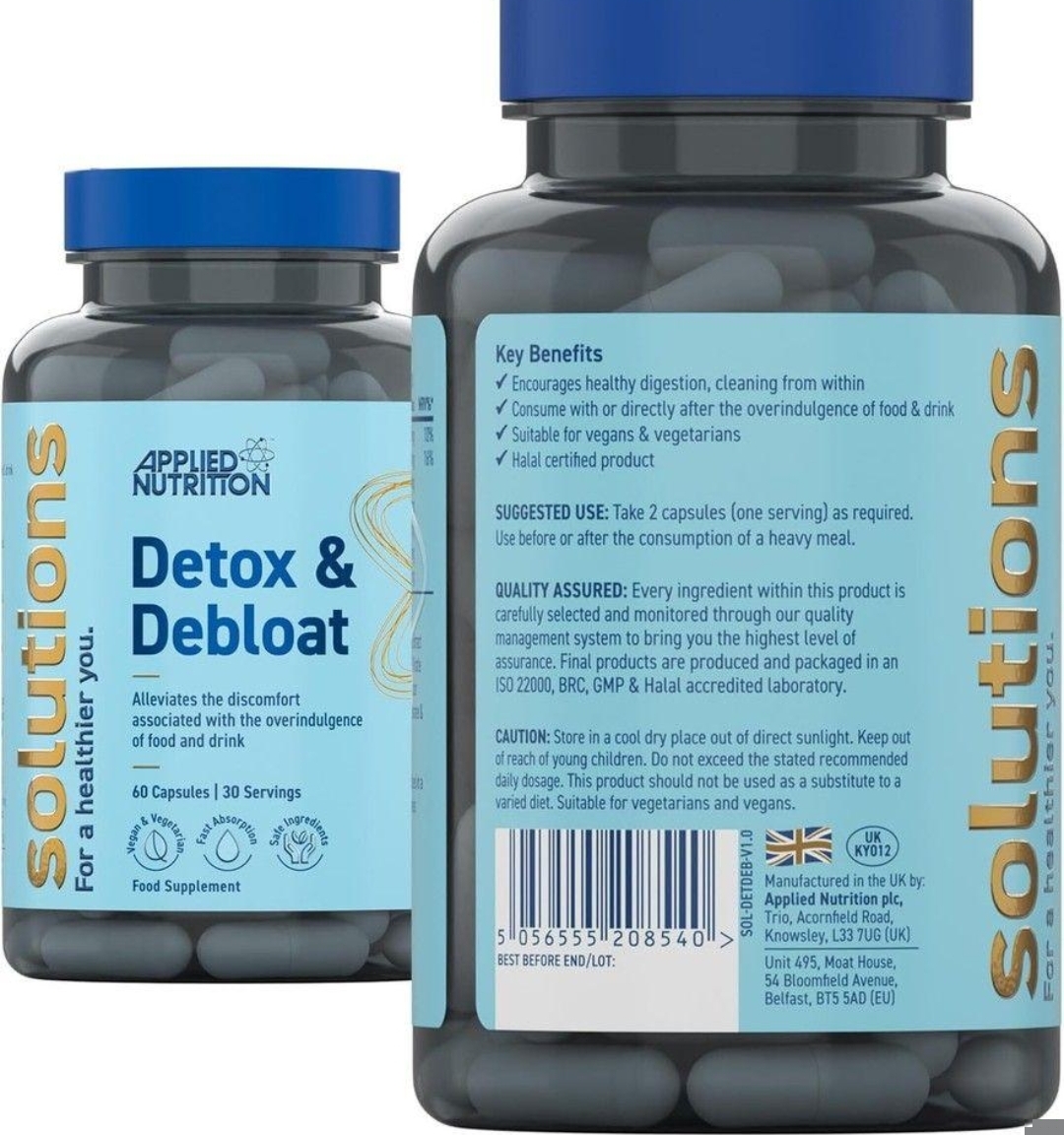 دتوکس دِبیلوت اپلاید نوتریشن – ۶۰ عددی Applied Nutrition Detox & Debloat Capsules