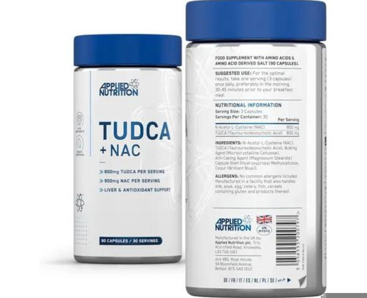 TUDCA + NAC اپلاید نوتریشن ۶۰عددیApplied Nutrition TUDCA + NAC Capsules
