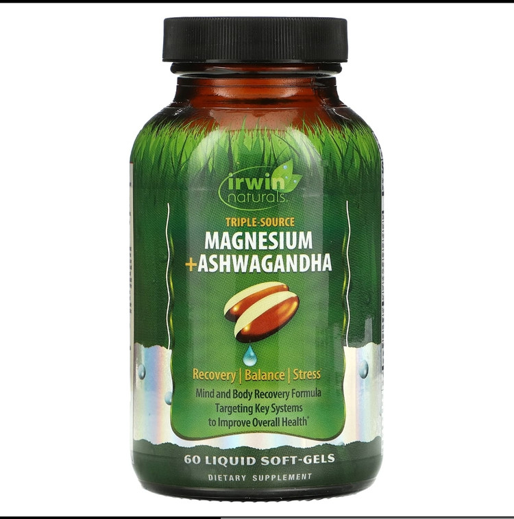 💊 منیزیم + آشواگاندا اروین نچرالز – ۶۰ عددیTriple-Source Magnesium + Ashwagandha