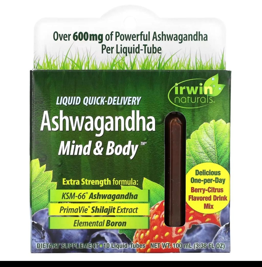 لیکویید آشواگاندا بادی اند مایند اروین نچرالز Irwin Naturals Liquid Quick-Delivery Ashwagandha – Mind & Body