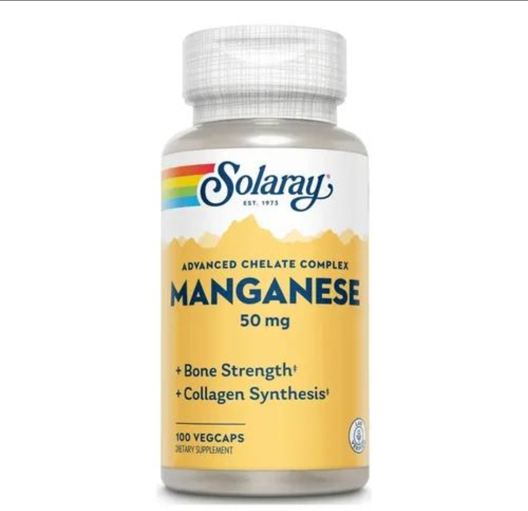 Solaray Manganese 50 mgمنگنز سولارای ۵۰ میلی‌گرم – ۱۰۰ عددی