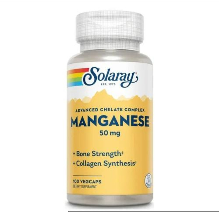 Solaray Manganese 50 mgمنگنز سولارای ۵۰ میلیگرم – ۱۰۰ عددی