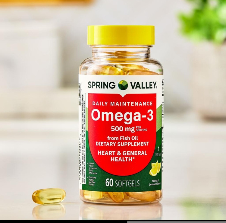 امگا ۳ Spring Valley – ۵۰۰ میلیگرم، ۶۰ عددیSpring Valley Omega-3 Fish Oil