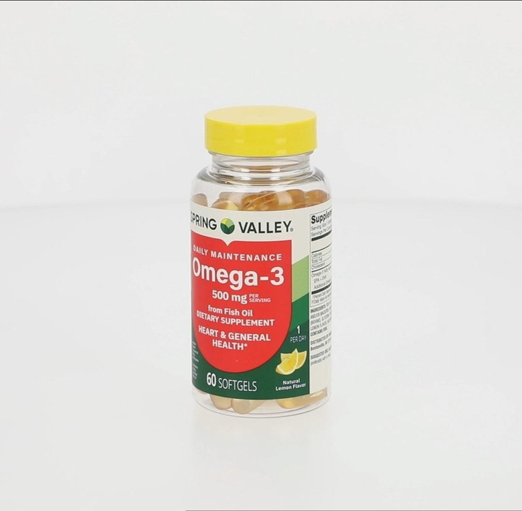 امگا ۳ Spring Valley – ۵۰۰ میلیگرم، ۶۰ عددیSpring Valley Omega-3 Fish Oil