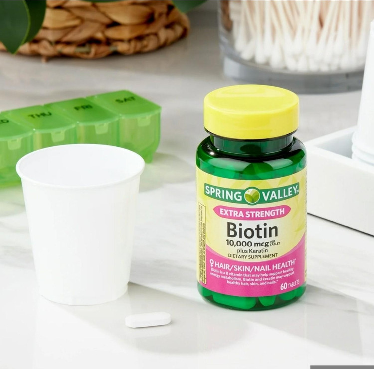 بیوتین Spring Valley – ۱۰٬۰۰۰ میکروگرم، ۶۰ عددیSpring Valley Extra Strength Biotin