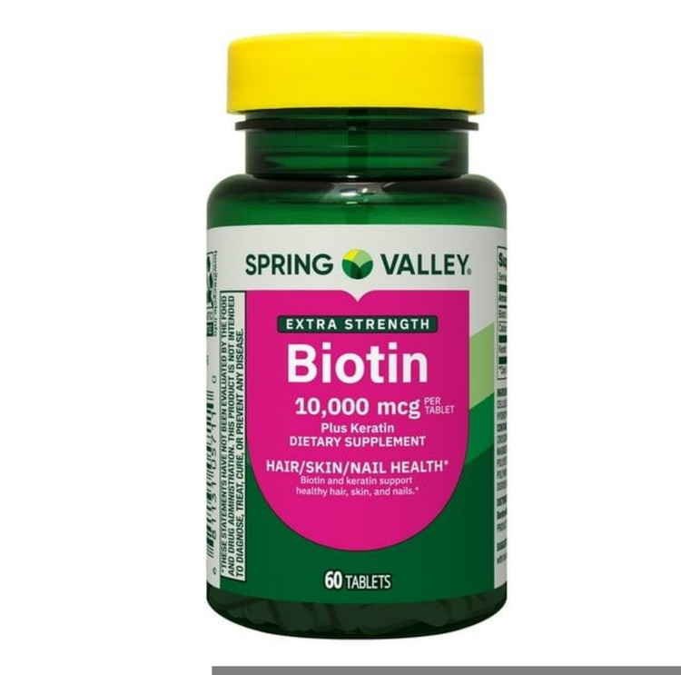 بیوتین Spring Valley – ۱۰٬۰۰۰ میکروگرم، ۶۰ عددیSpring Valley Extra Strength Biotin