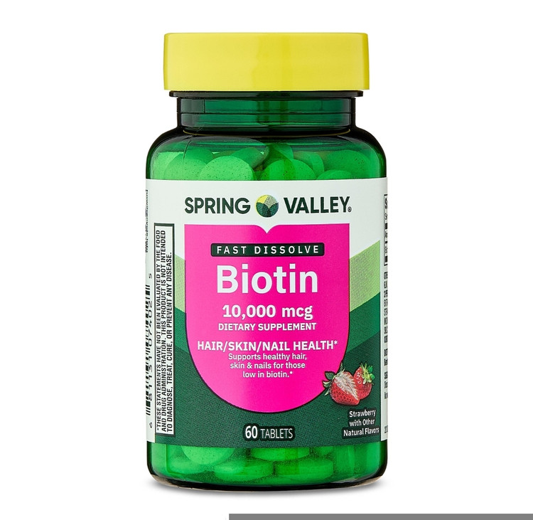 بیوتین Spring Valley – ۱۰٬۰۰۰ میکروگرم، ۶۰ عددیSpring Valley Extra Strength Biotin