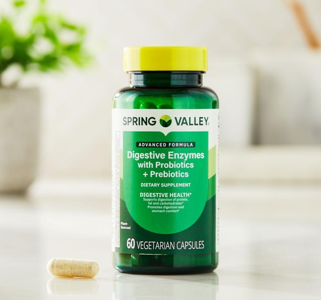 دایجستیو آنزیم با پروبیوتیک Spring Valley – ۶۰ عددیSpring Valley Digestive Enzymes with Probiotics