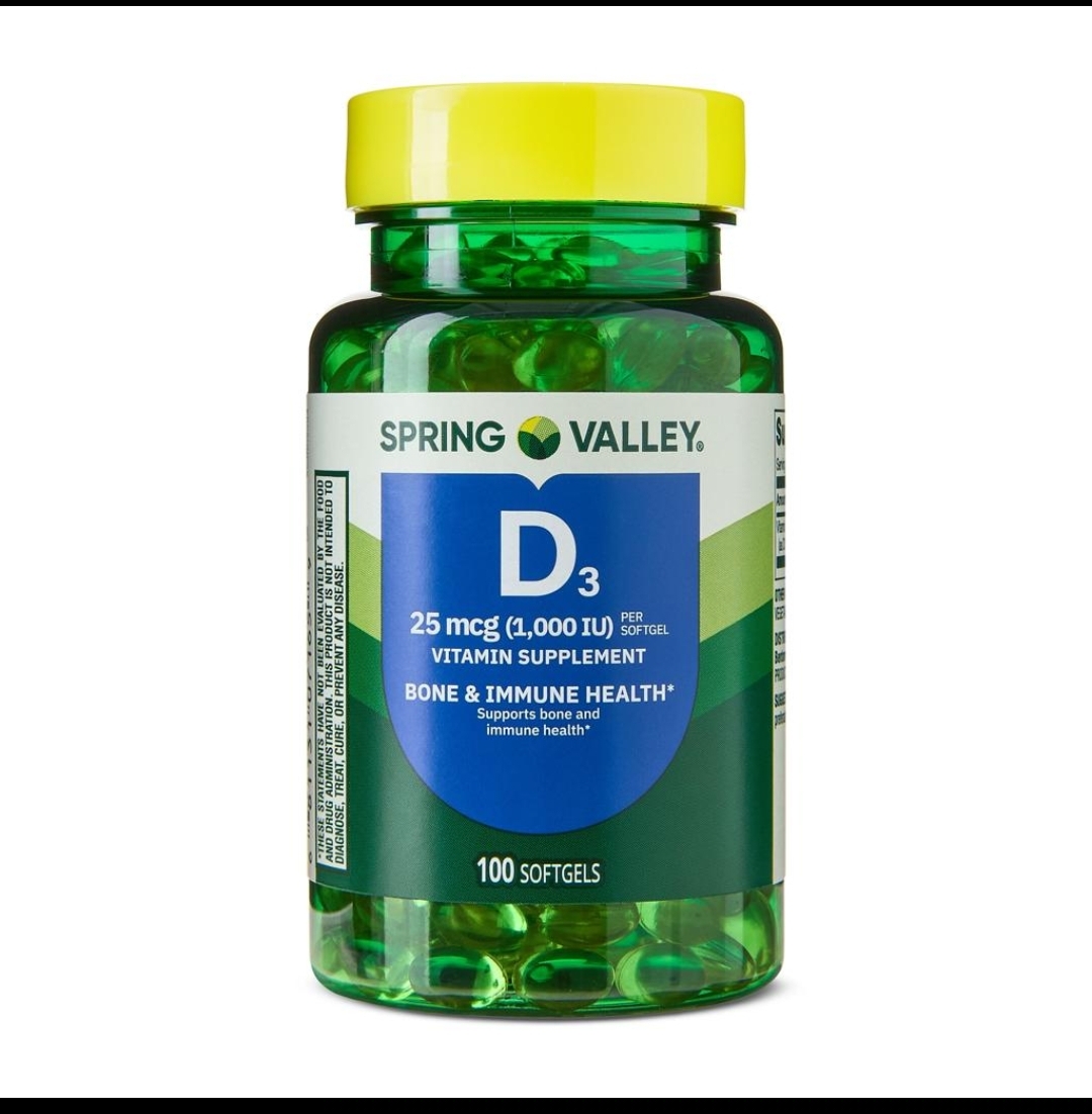 ویتامین D3 Spring Valley – ۲۵ میکروگرم، ۱۰۰ عددیSpring Valley Vitamin D3