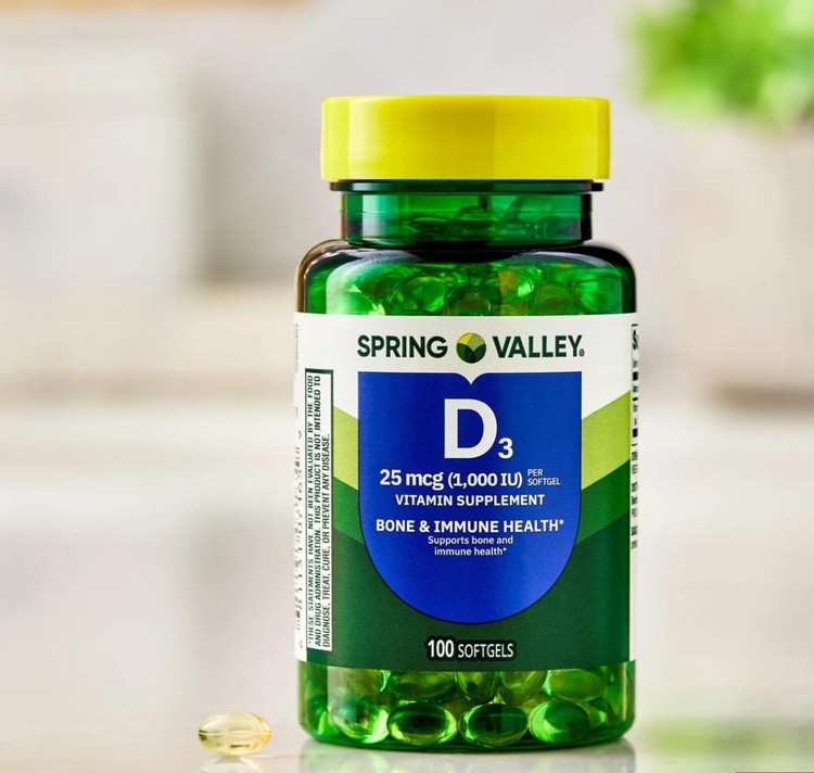 ویتامین D3 Spring Valley – ۲۵ میکروگرم، ۱۰۰ عددیSpring Valley Vitamin D3