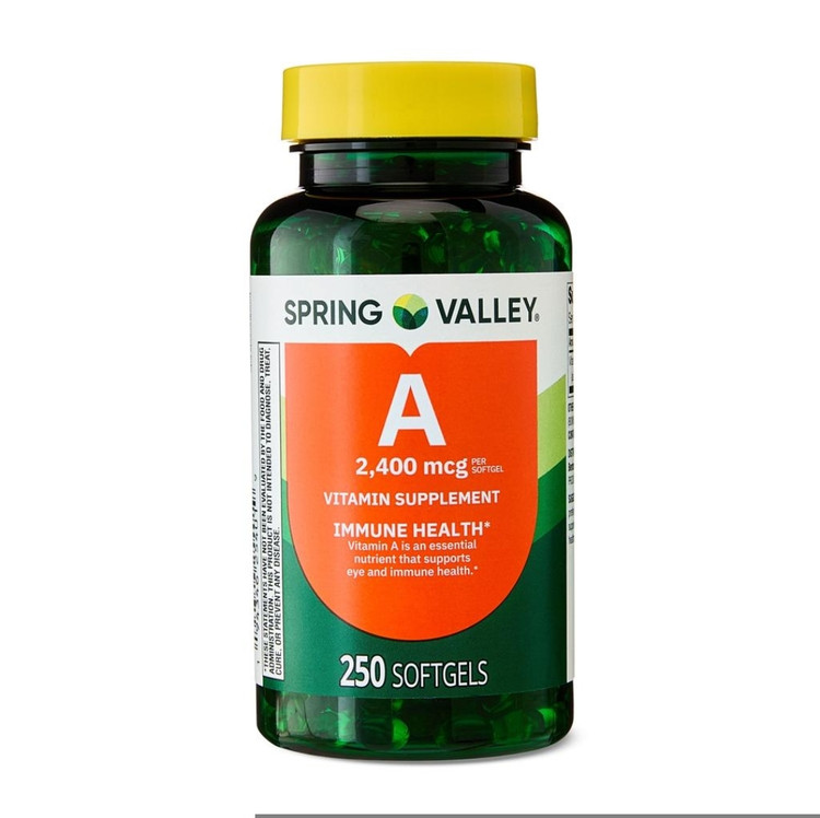 ویتامین A Spring Valley – ۲۴۰۰ میکروگرم، ۲۵۰ عددیSpring Valley Vitamin A
