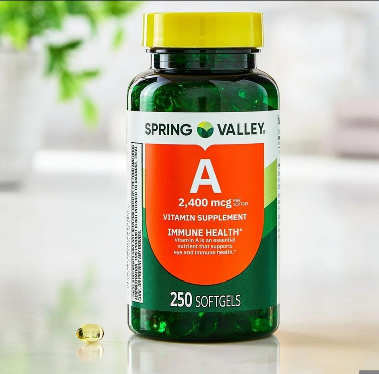 ویتامین A Spring Valley – ۲۴۰۰ میکروگرم، ۲۵۰ عددیSpring Valley Vitamin A
