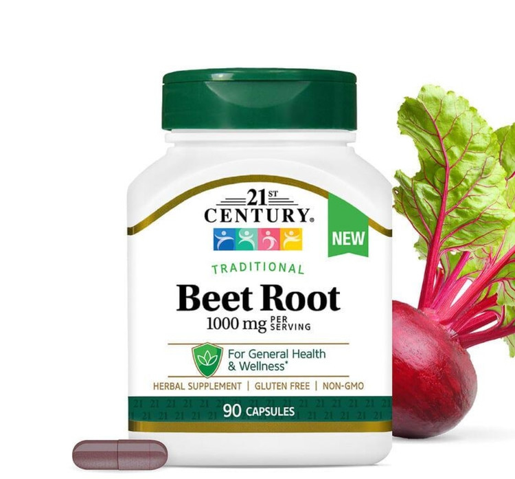 بیتروت ۱۰۰۰ میلیگرم ۹۰ کپسول 21st CenturyBeet Root 1000 mg