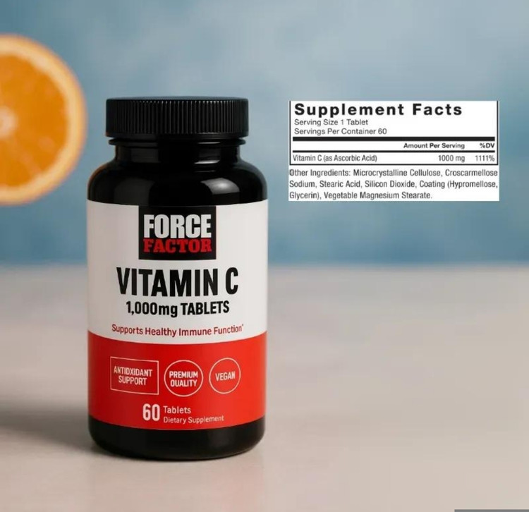 ویتامین C ۱۰۰۰ میلیگرم ۶۰ عددی — Force FactorVitamin C 1000 mg
