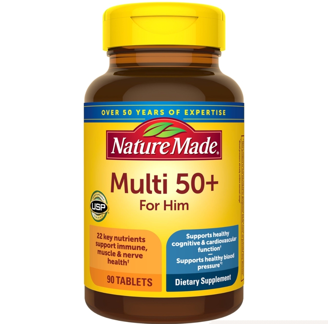مولتی‌ویتامین ۵۰+ فور هیم نیچر مید – ۹۰ عددیNature Made Multi 50+ For Him – 90