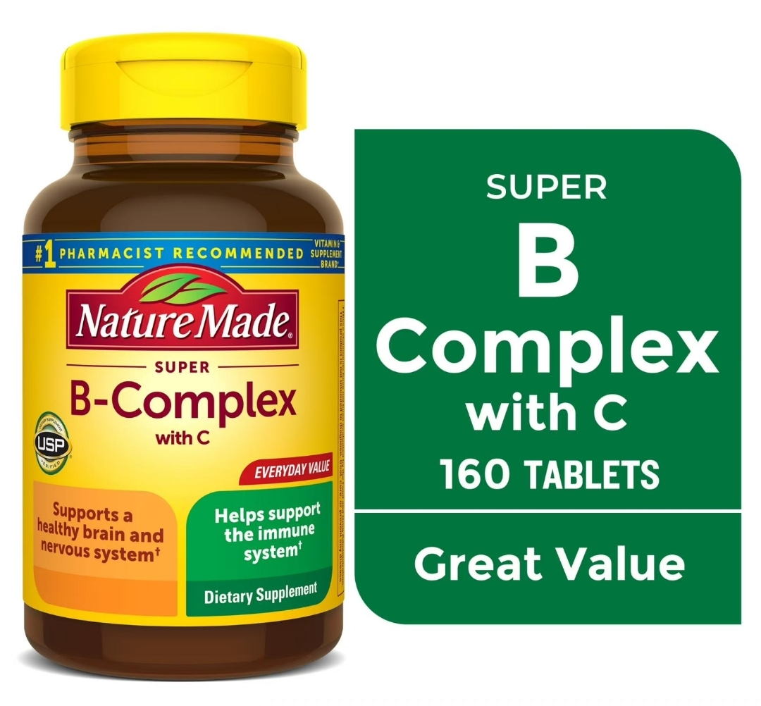 ب‌کمپلکس با ویتامین C نیچر مید – ۱۶۰ عددیSuper B-Complex with Vitamin CNature Made