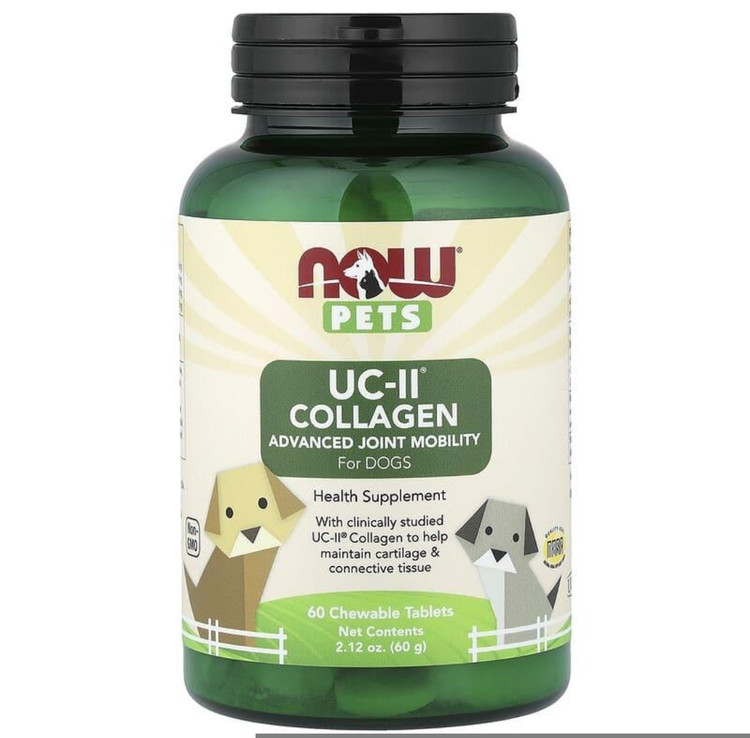 UC-II کلاژن مخصوص سگها NOW Pets – ۶۰ عدد جویدنیUC-II® Collagen Advanced Joint Mobility