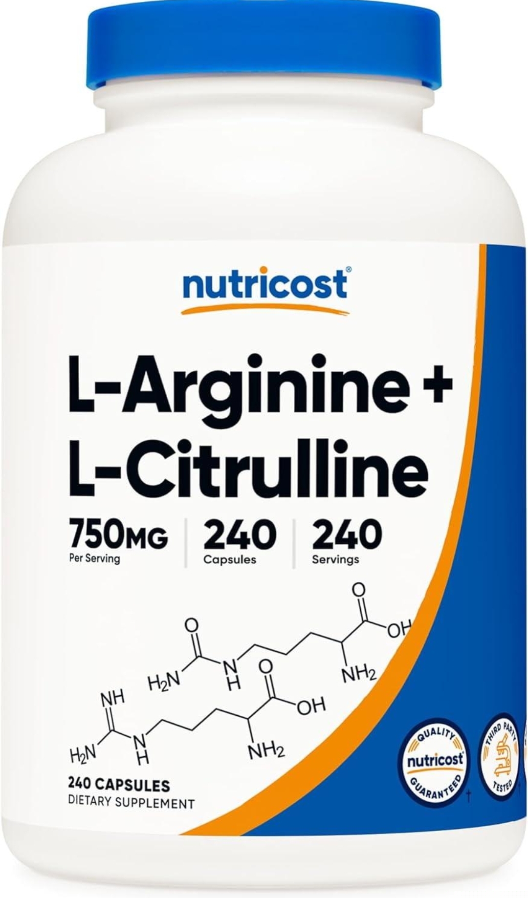 ال آرژینین + ال سیترولین نوتریکاست – ۲۴۰ عدد  Nutricost Performance