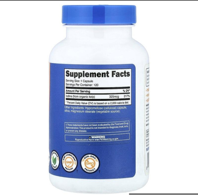 کلپ نوتریکاست ۱۲۰تایی| Nutricost Kelp 325 mcg