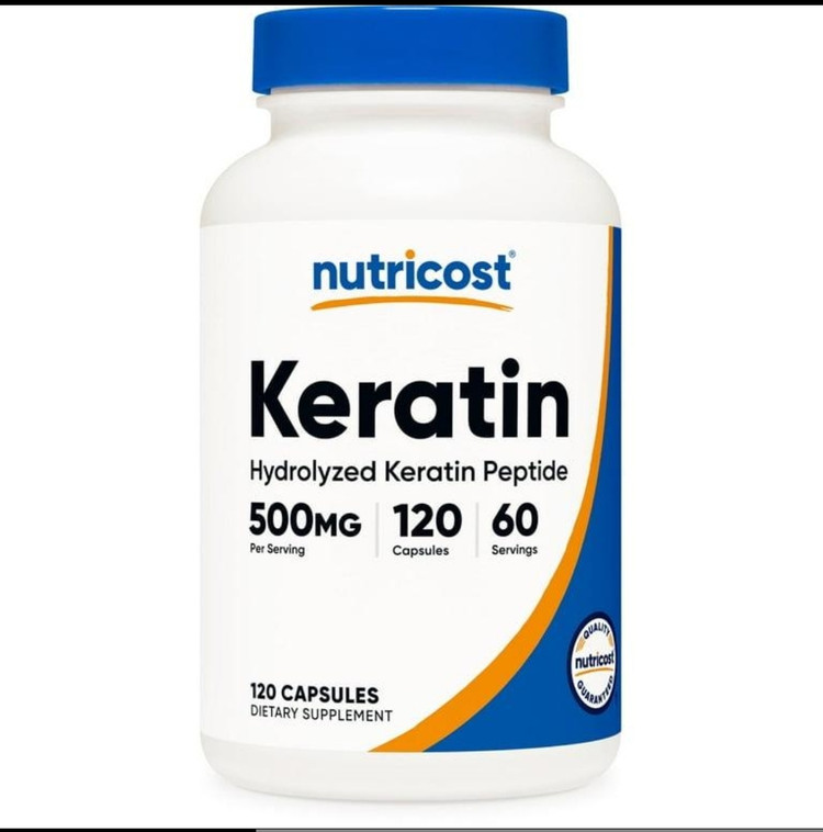 کپسول کراتین هیدرولیزشده نوتریکاست (۱۲۰تایی Nutricost Keratin – Hydrolyzed Keratin Peptide