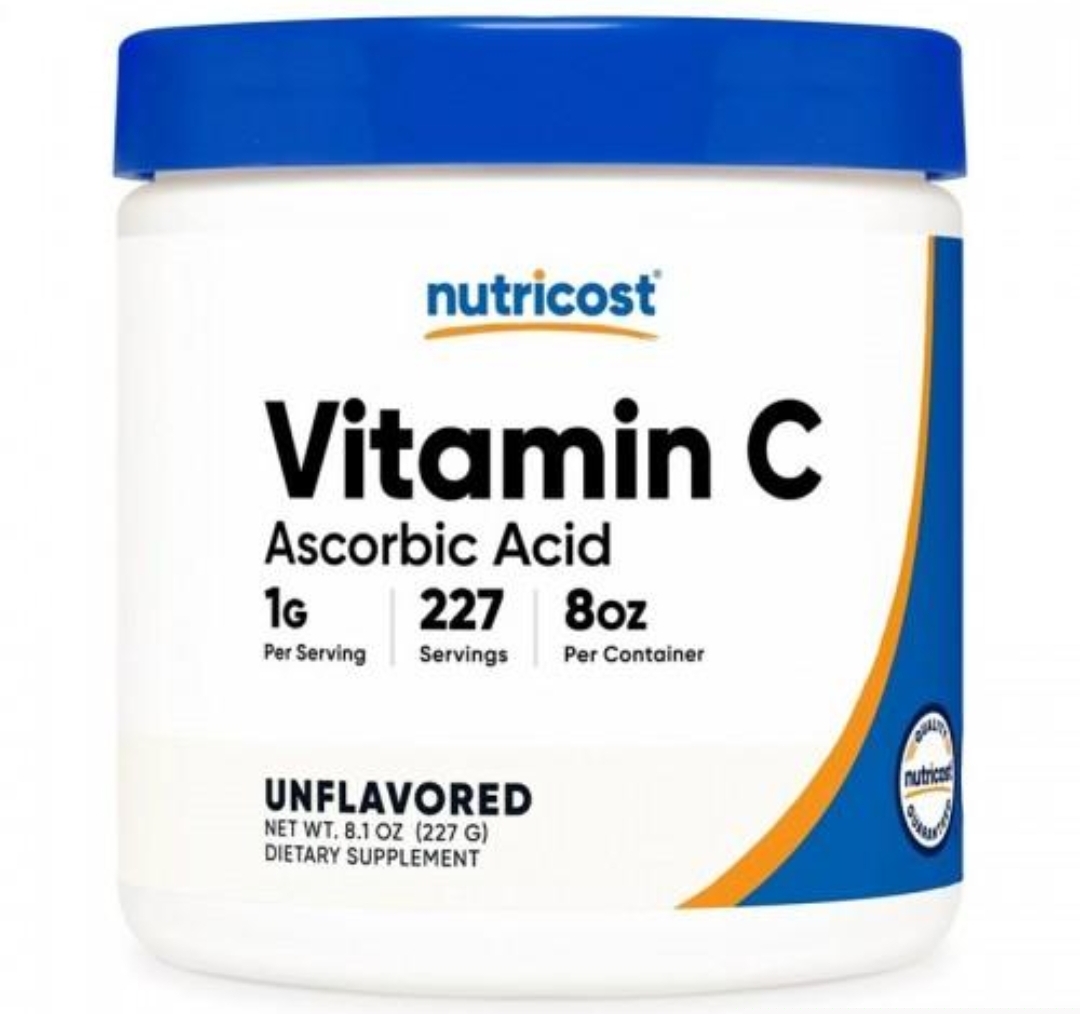 پودر ویتامین C نوتریکاست۲۲۷گرم | Nutricost Vitamin C Powder