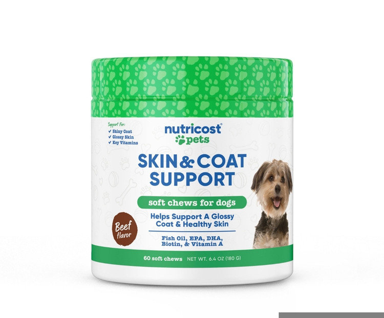 اسکین و کُت ساپورت پت نوتریکاست | Nutricost Pets Skin & Coat Support
