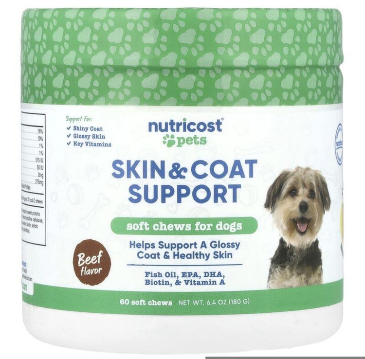 اسکین و کُت ساپورت پت نوتریکاست | Nutricost Pets Skin & Coat Support