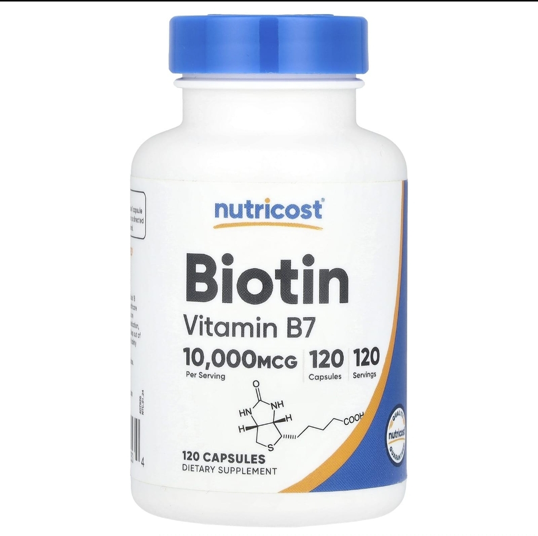 بیوتین B7 ناتری‌کاست ۱۰,۰۰۰ میکروگرم – ۱۲۰ کپسولBiotin Vitamin B7Nutricost